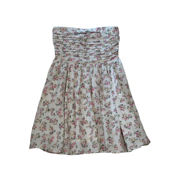 Wayf Dresses & Skirts - WAYF Floral Strapless Mini Dress Ruched Size Small Cottagecore Coquette‎